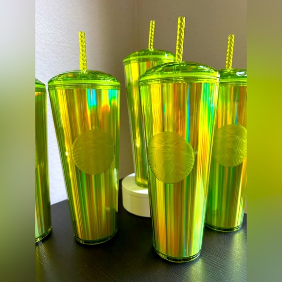 Starbucks Lime Green Iridescent Dome Lid Venti 24oz Cold Cup Tumbler - Picture 4 of 4